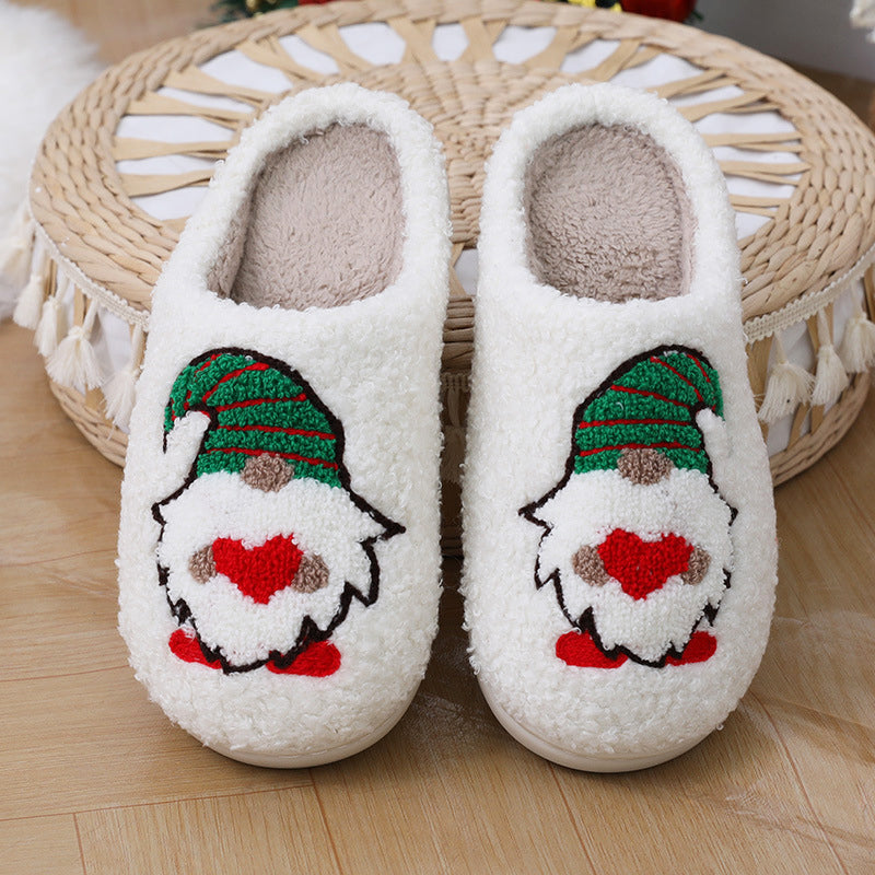 Cute Cartoon Santa Claus Slippers for Couples Indoor Wear