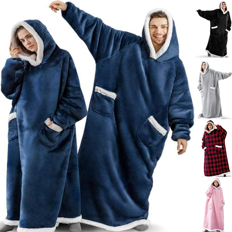 Oversized Wearable TV Hoodie Blanket, Warm Pullover