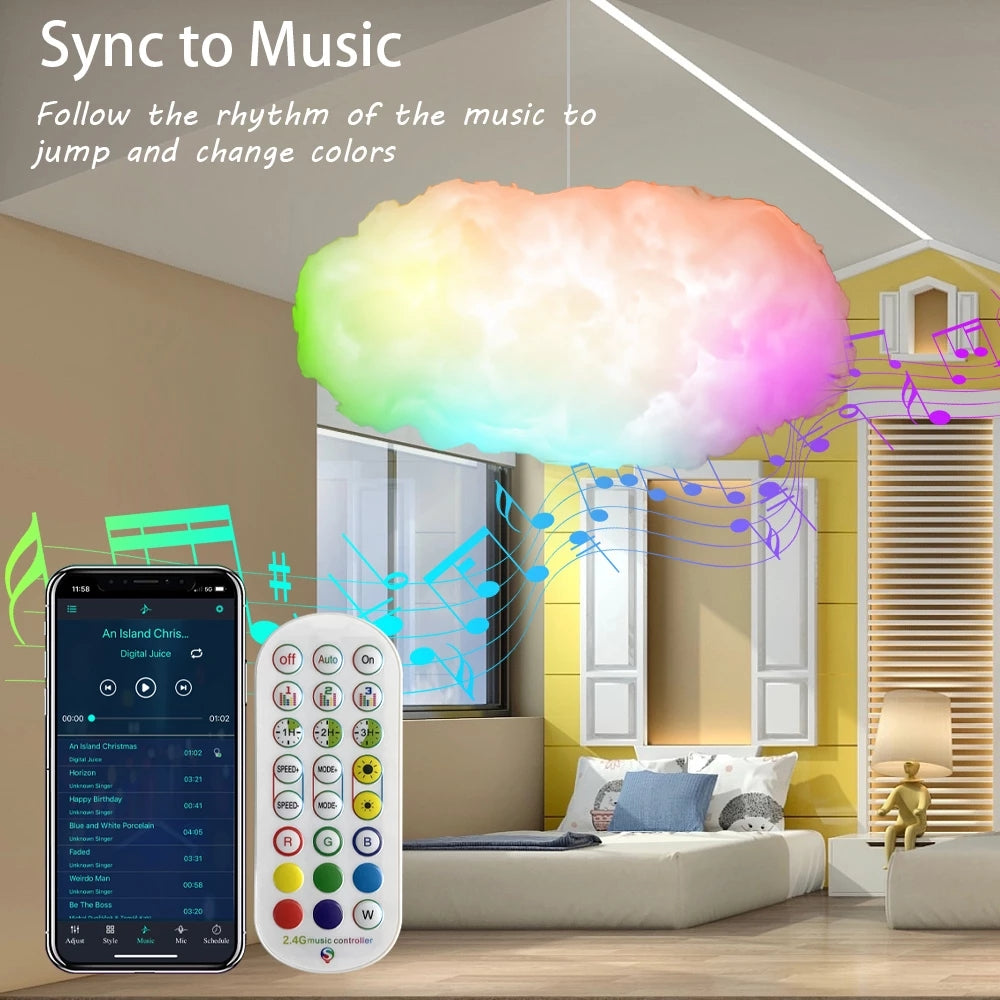 USB Cloud Light With App Control And Music Sync Lightning Effect
