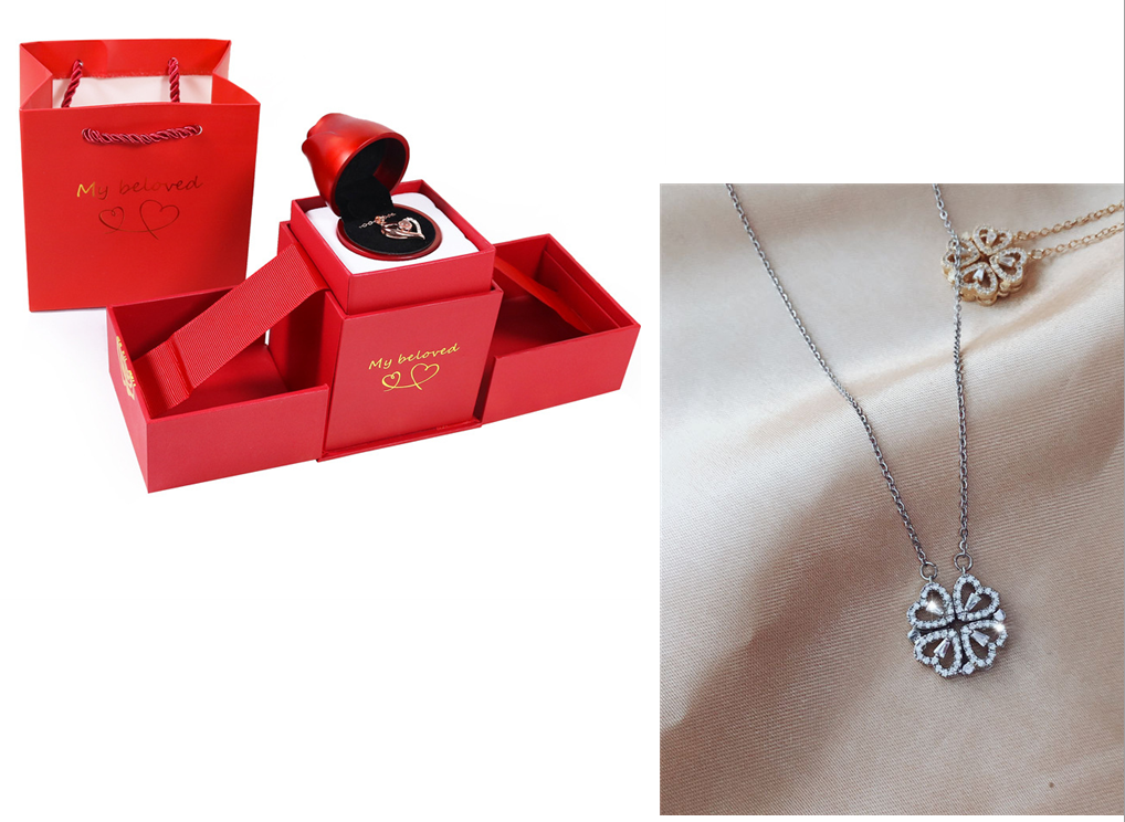 Detachable Four-Leaf Clover Necklace for Women, Multi-Wear Style