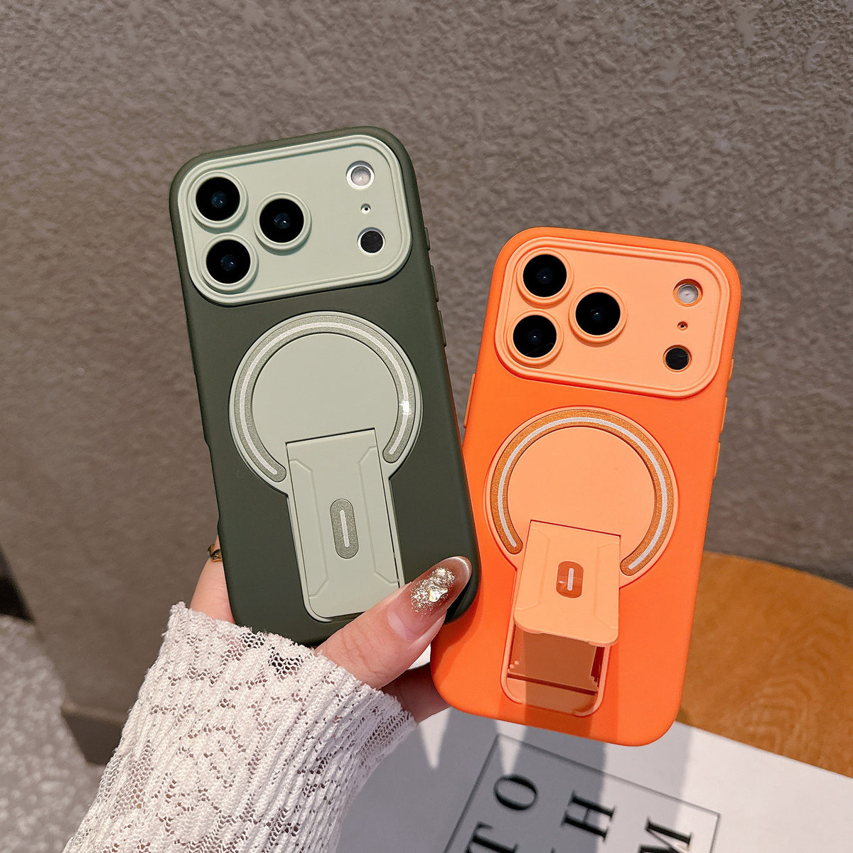 Skin-Feel Magnetic Folding Phone Stand Case With Instant Kickstand