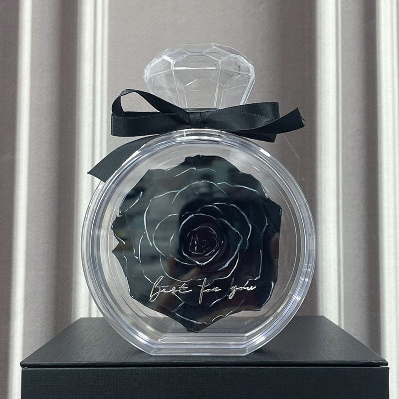 Natural Eternal Rose Flower Gift Box with Transparent Cover