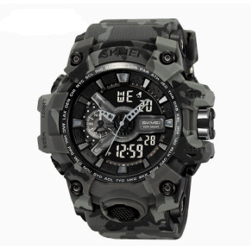 Men's Outdoor Sports Digital Watch in Camouflage and Black