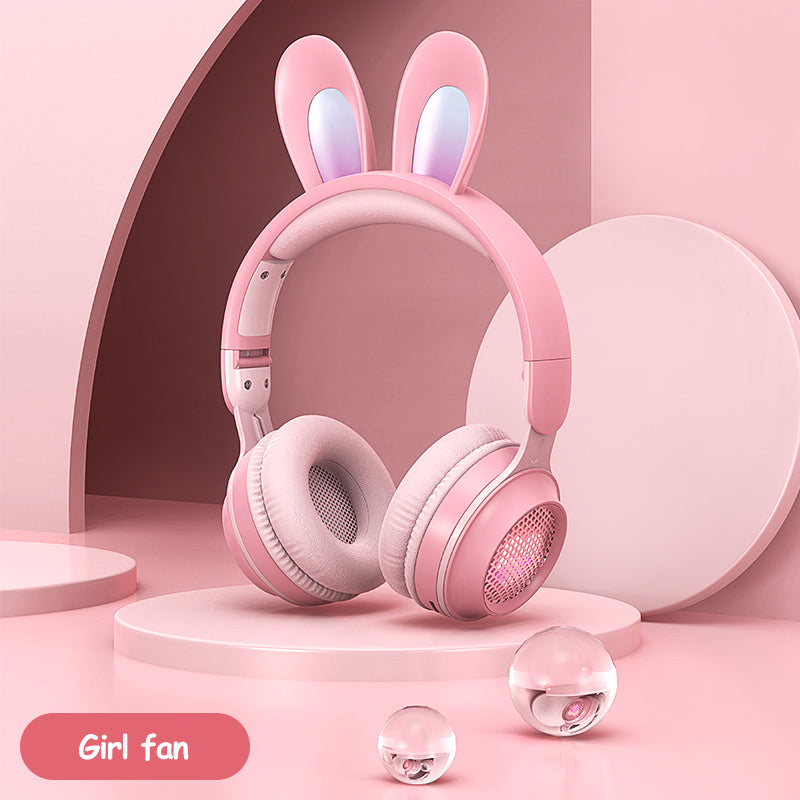 Rabbit Ear Wireless Headphones, Glowing Bluetooth with Built-In Mic