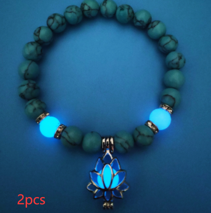 Luminous Lotus Natural Stone Bracelet That Glows in the Dark