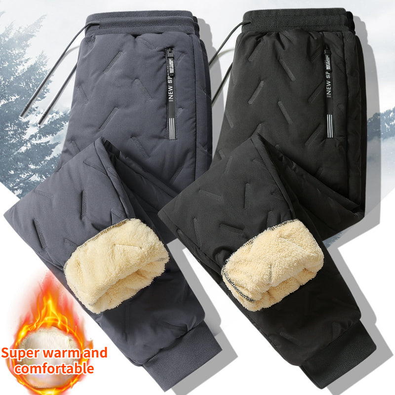 Men's Plush Fleece Sweatpants, Thick Lambswool-Lined