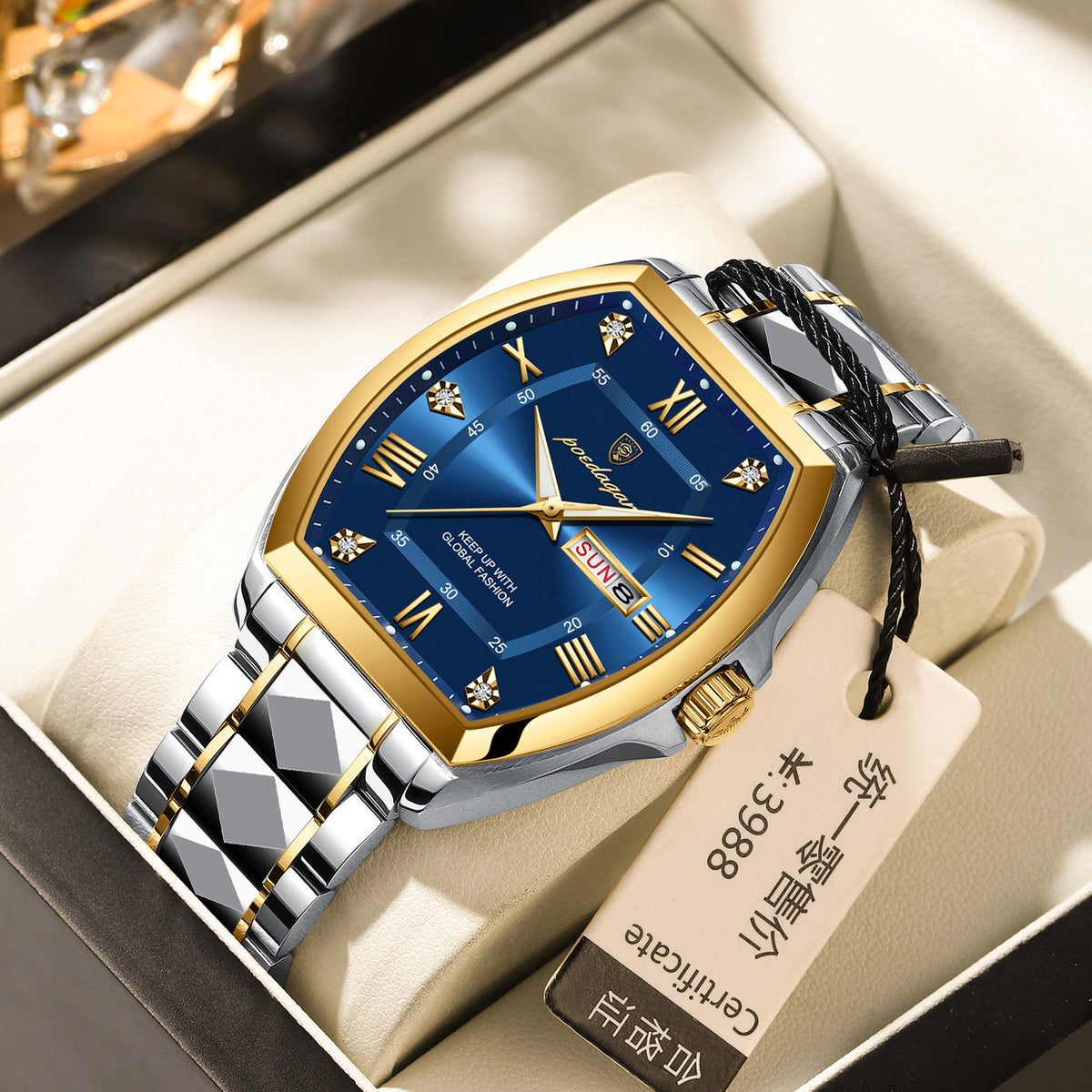 Waterproof Luminous Barrel-Shaped Men's Quartz Watch