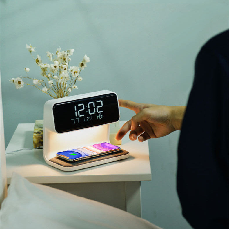 3 In 1 Bedside Lamp With Wireless Charger And Alarm Clock