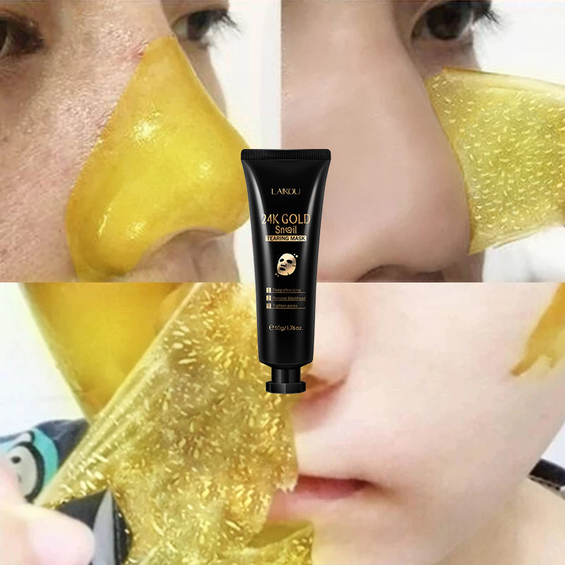 Gold Foil Snail Tear-Off Face Mask, Hydrating Peel-Off Skin Care