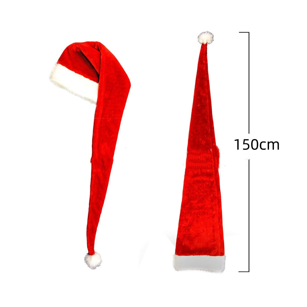 Extra Long Plush Santa Hat in Many Colours 150cm Christmas Cap
