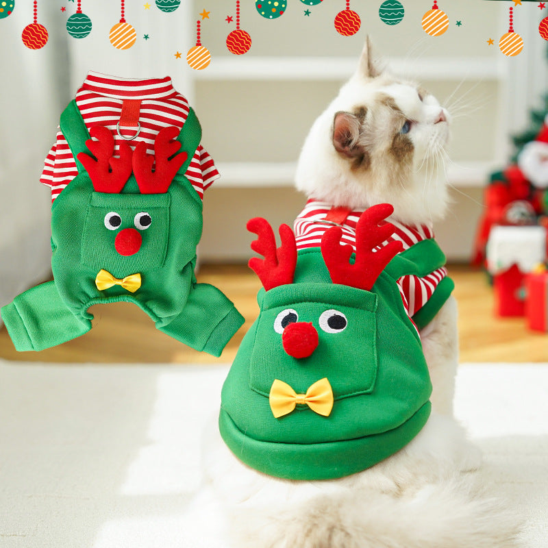 Christmas Pet Coat with Elk Pocket Sweatshirt for Dogs and Cats