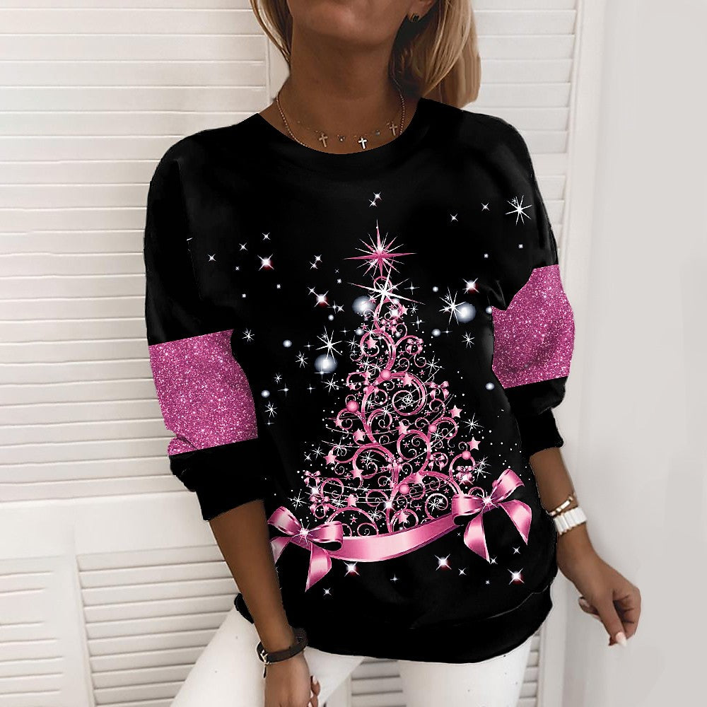 Women's 3D Print Christmas Sweater Pullover Casual Jacket