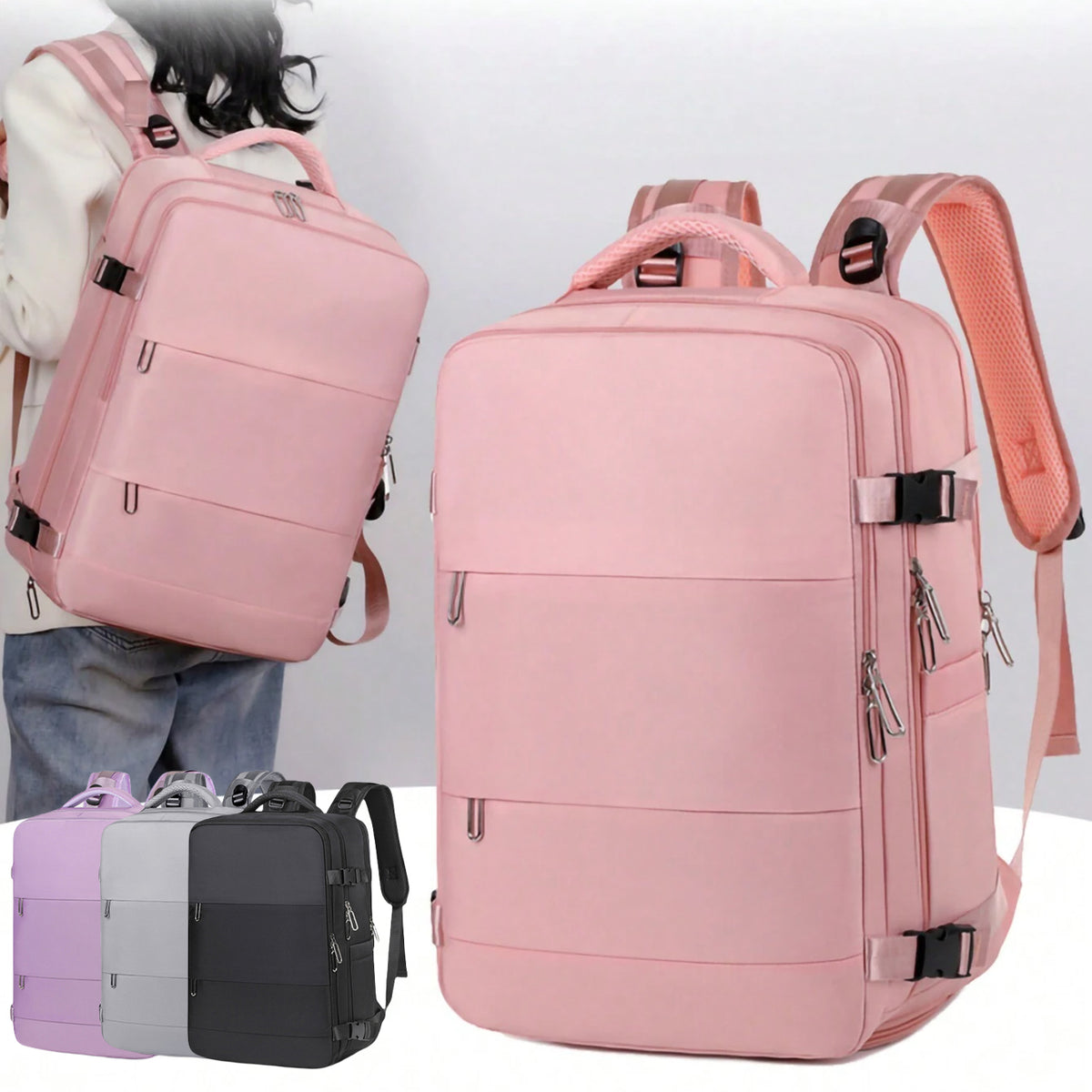 Large Capacity Women's Travel Backpack With Dry And Wet Pocket