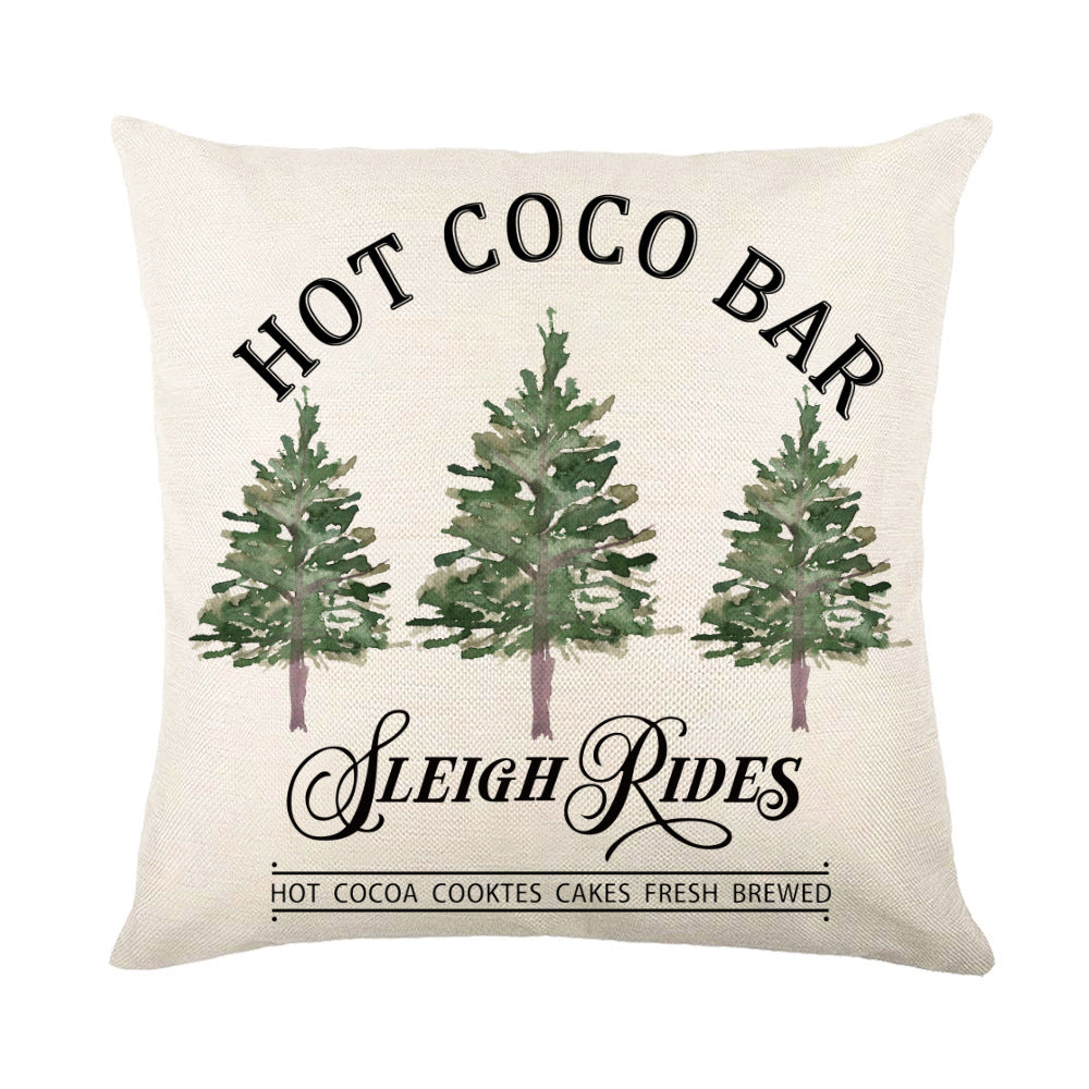 Christmas Pillow Covers for Sofa Square Throw Snow Stamping