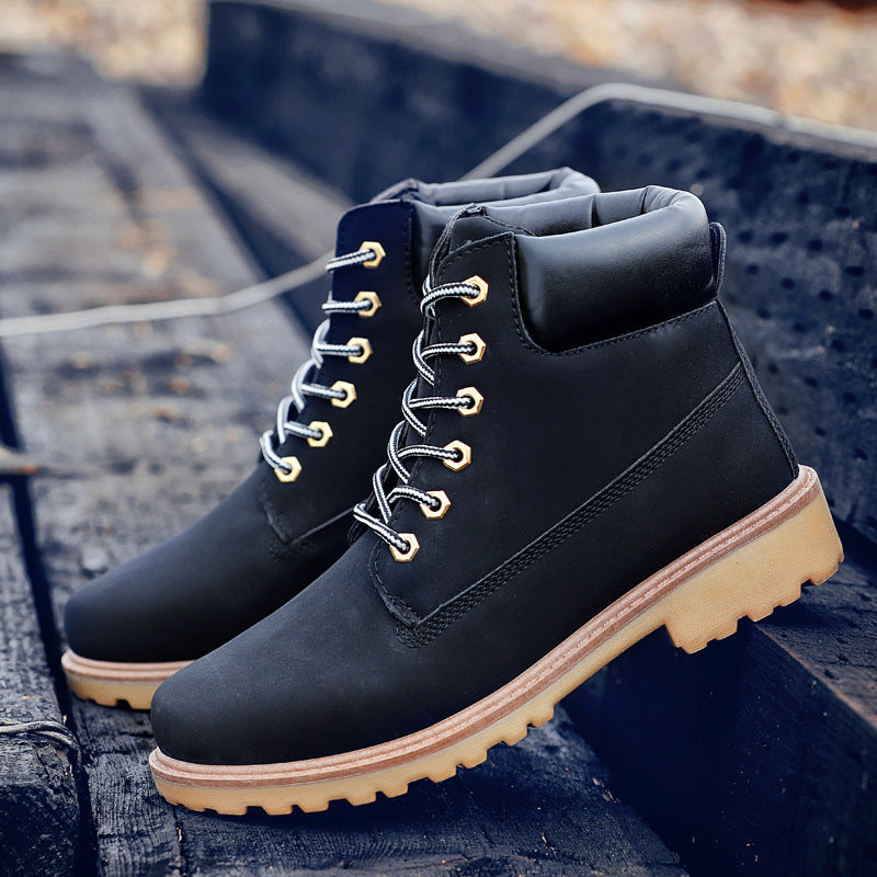 Men's High-Top Snow Boots with Extra Thick Warm Lining