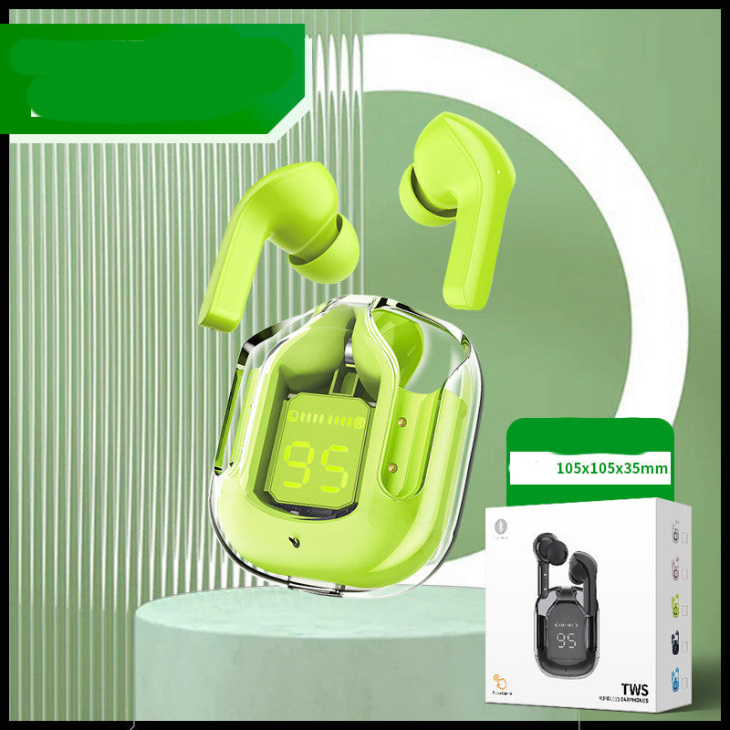 Mini Transparent Wireless Earbuds With LED Power Display