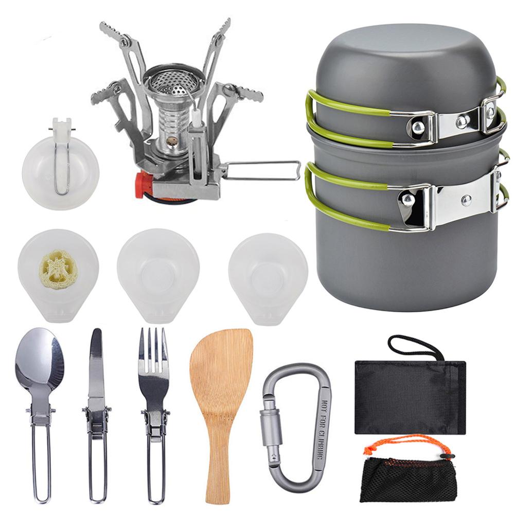 Aluminium Camping Cookware Set, Anodised Pots and Pans for Outdoors