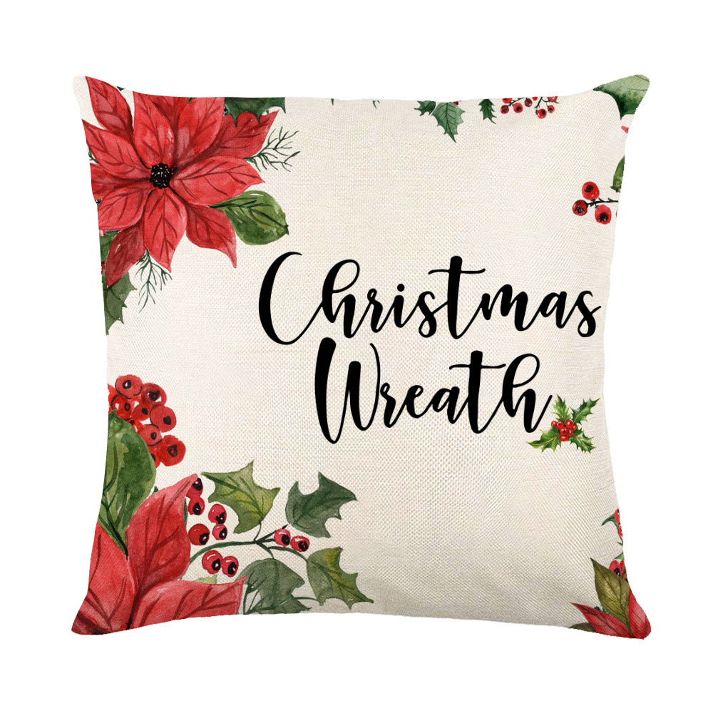 Christmas Pillow Covers for Sofa Square Throw Snow Stamping