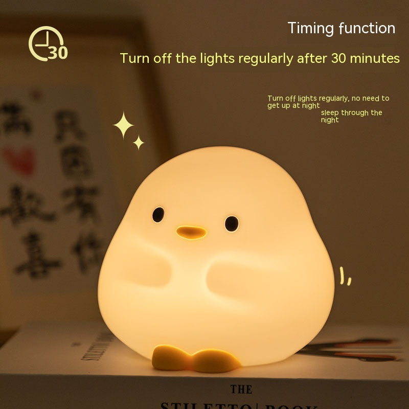 Cute Duck LED Night Lamp, Silicone USB Rechargeable Touch Light