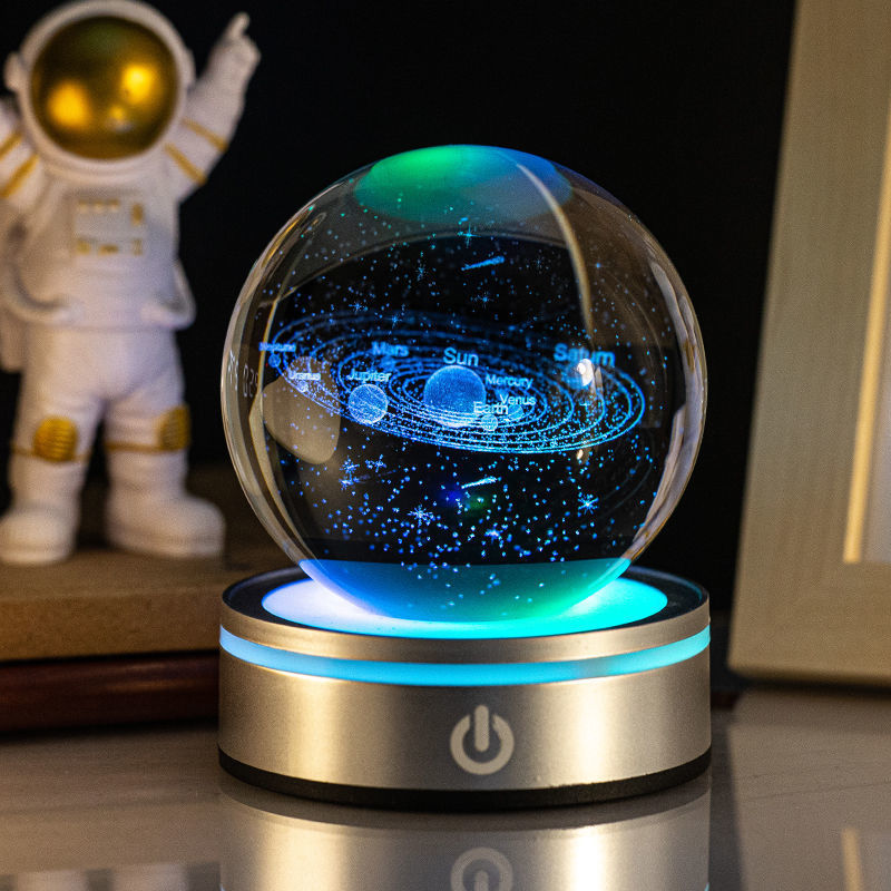 3D Inner Carving Crystal Ball Night Light With Gradient Glow