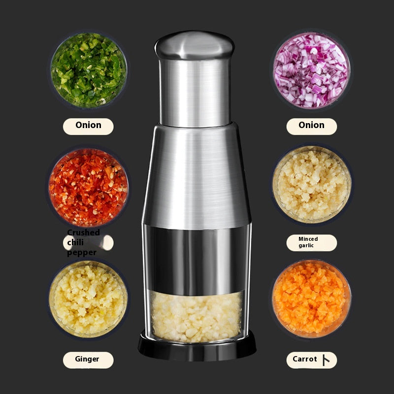 Stainless Steel Garlic Crusher and Onion Chopper Press