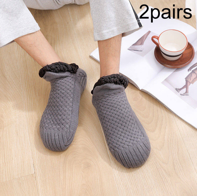 Thick Wool-Blend Home Socks, Non-Slip Warm Slipper Socks