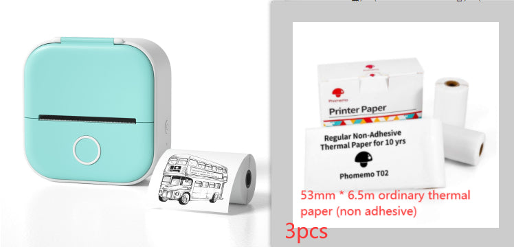 Portable Mini Bluetooth Thermal Label Printer, Inkless Printing