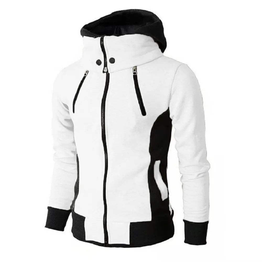 Men's Zip-Up Hooded Sweatshirt Jacket, Slim Casual Cardigan