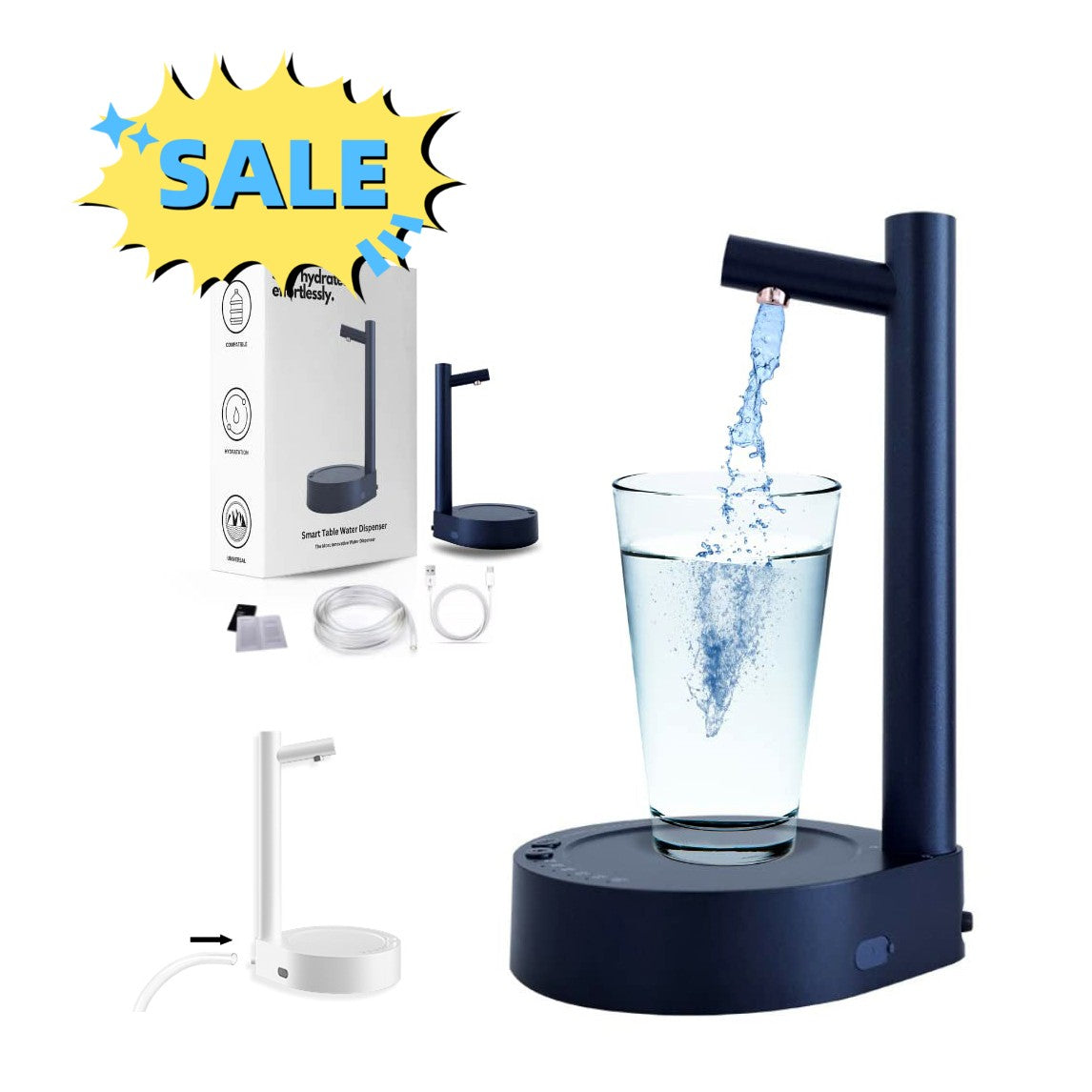 Rechargeable Desktop Water Dispenser For Bottles, Automatic