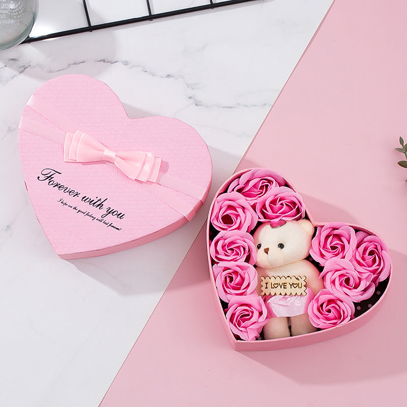 Heart Shaped Rose Gift Box for Valentine's Day and Christmas