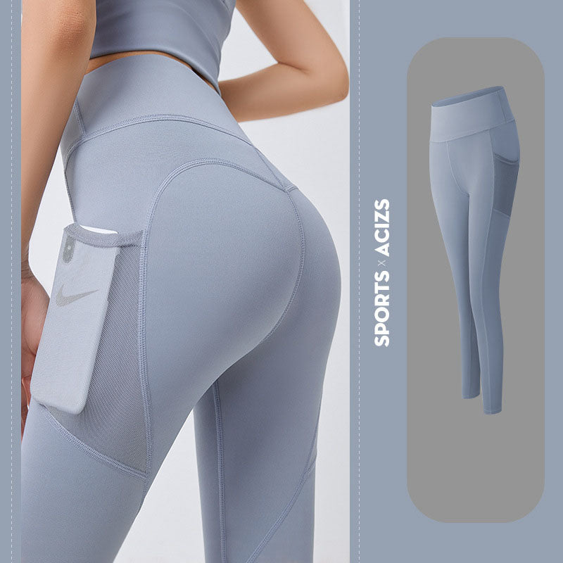 Women's High-Waist Yoga Leggings with Pocket and Tummy Control