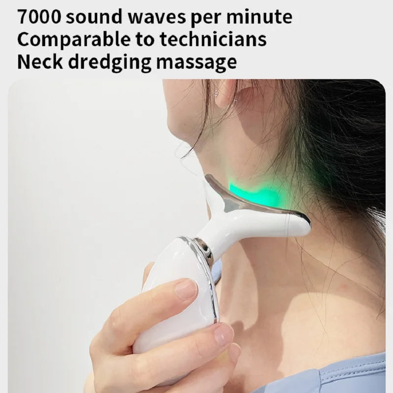 LED Neck and Face Massager Device with Colourful Light Modes