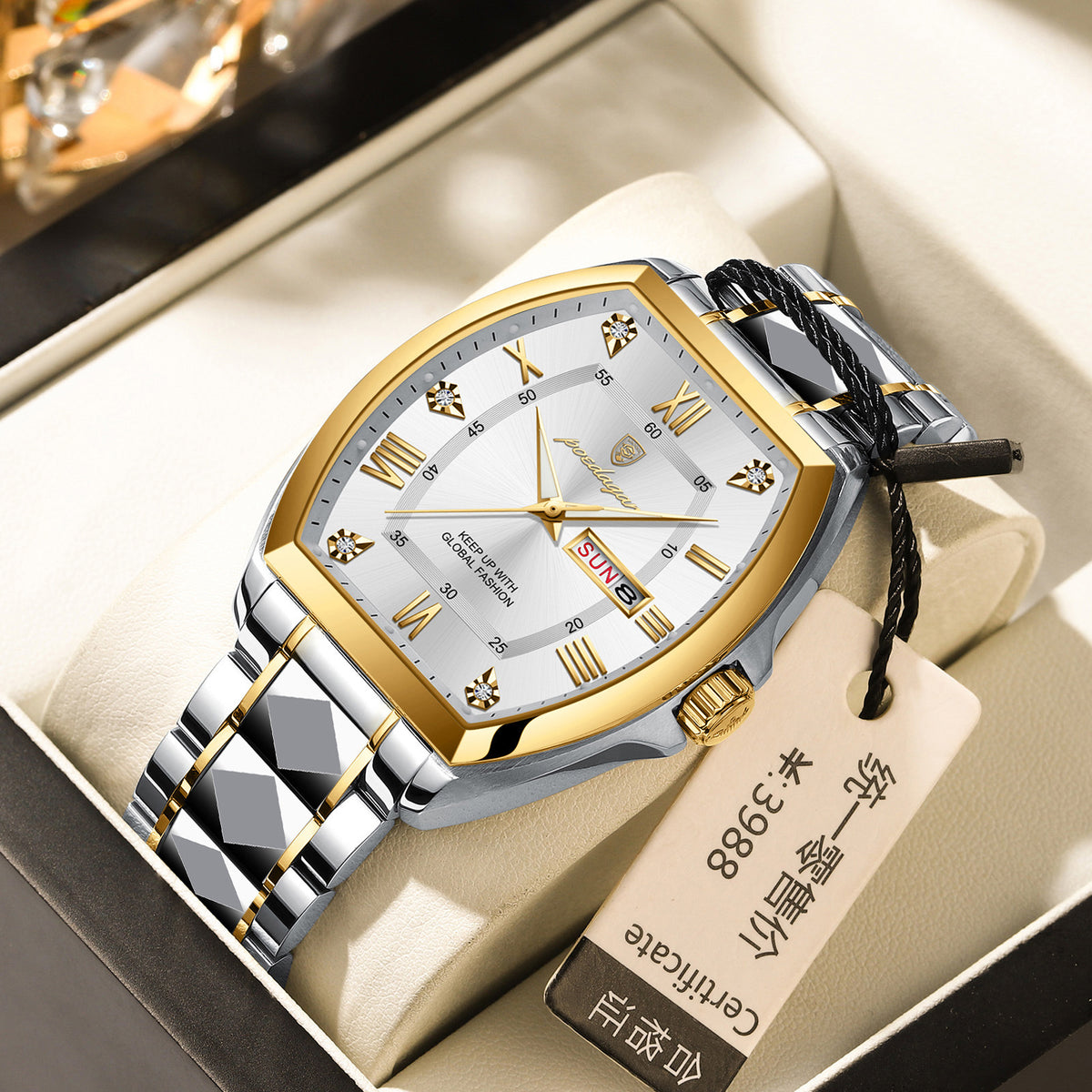Waterproof Luminous Barrel-Shaped Men's Quartz Watch
