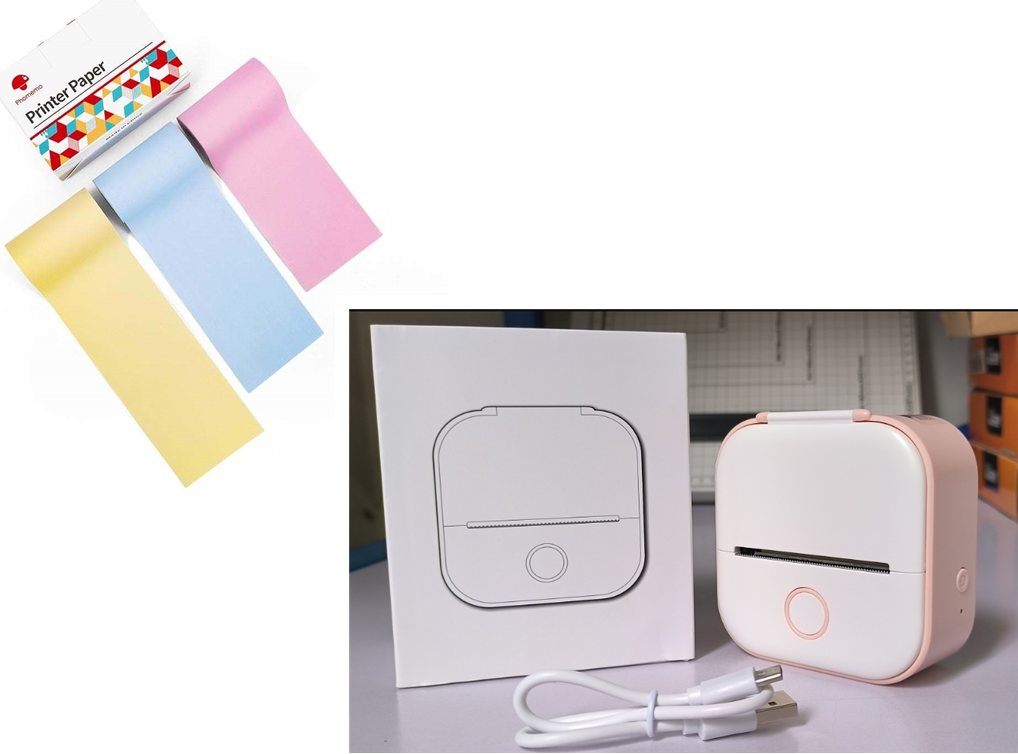 Portable Mini Bluetooth Thermal Label Printer, Inkless Printing