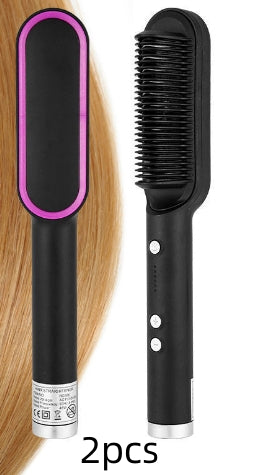 2 In 1 Hair Straightener Comb With Negative Ion And Curling