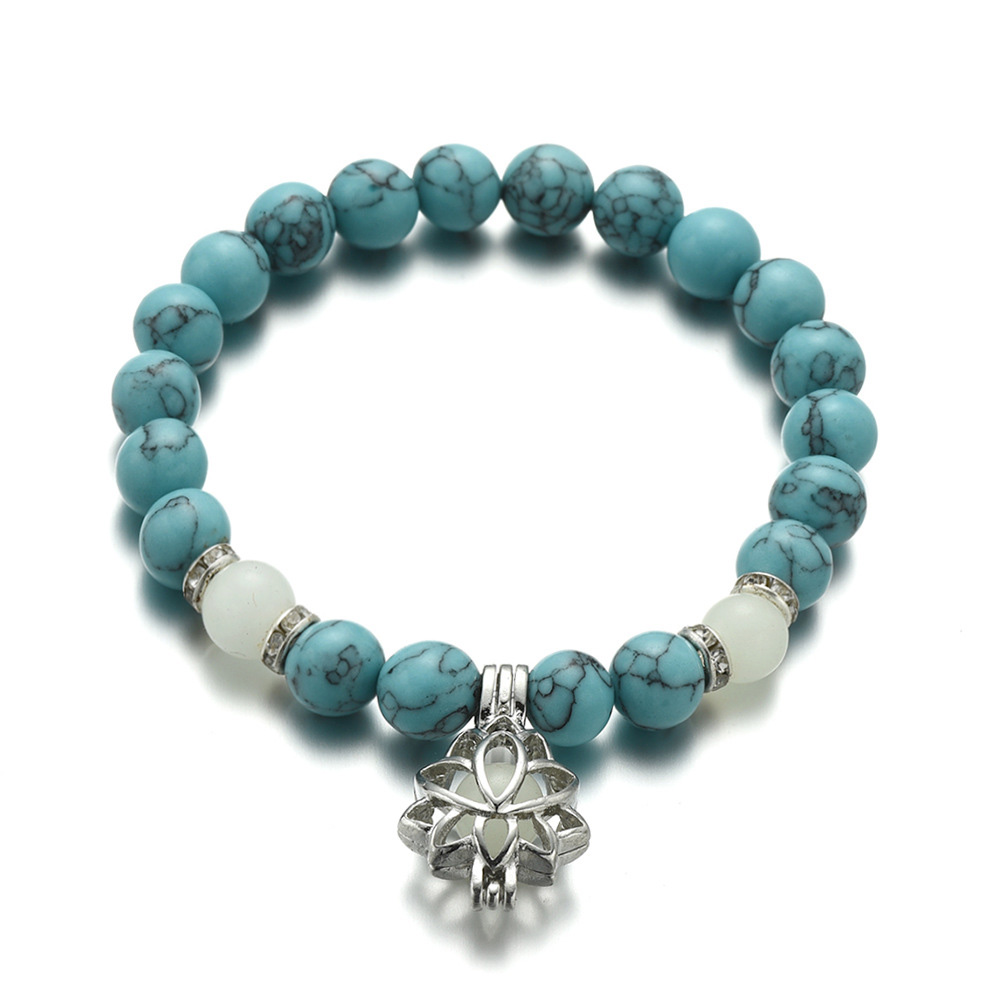 Luminous Lotus Natural Stone Bracelet That Glows in the Dark