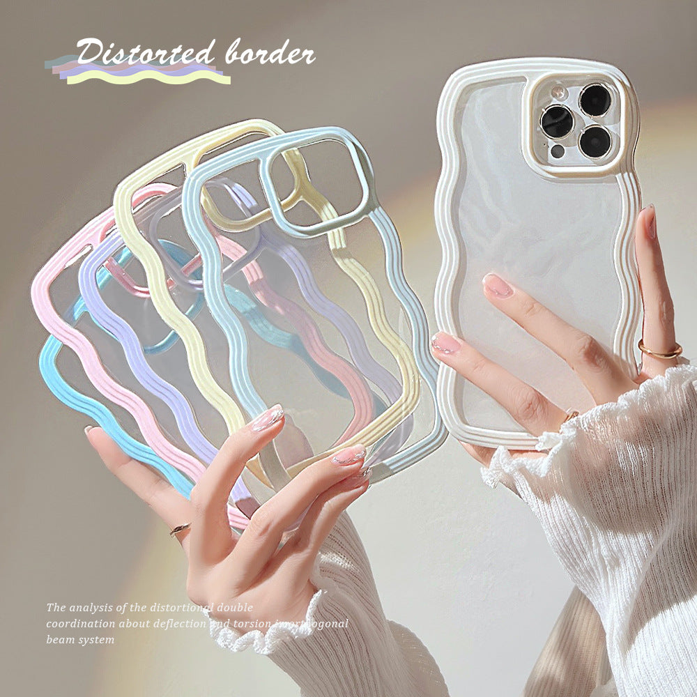 Wave Border Phone Case in Candy Colours with Full Protection