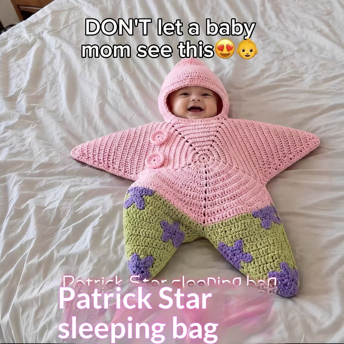 Crocheted Star Baby Sleeping Bag Bodysuit For Newborns