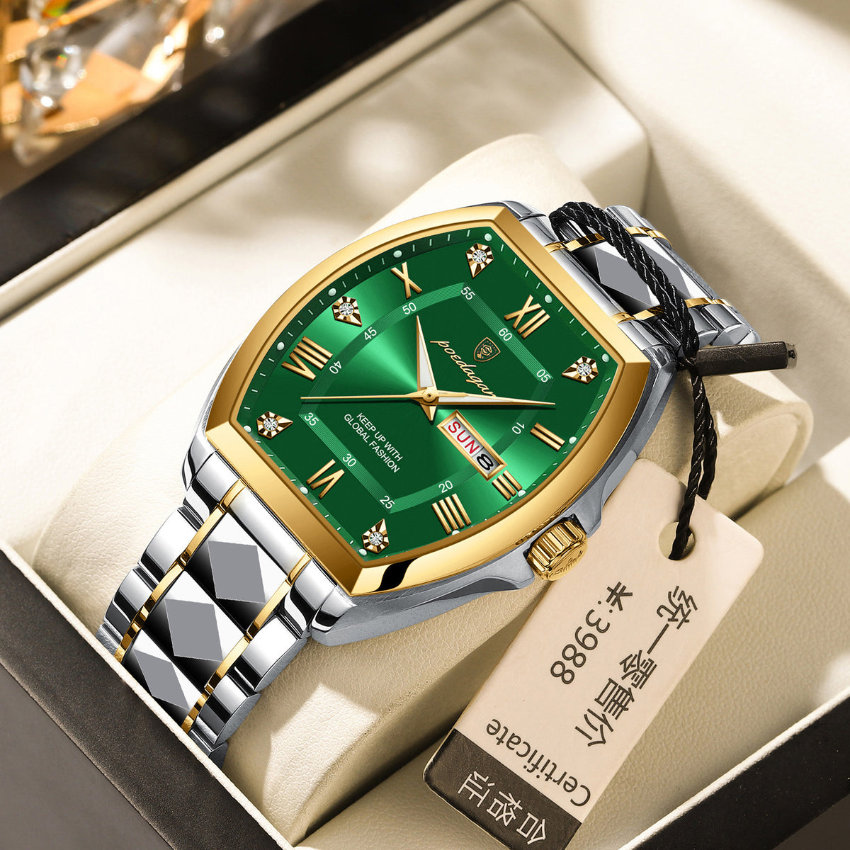 Waterproof Luminous Barrel-Shaped Men's Quartz Watch