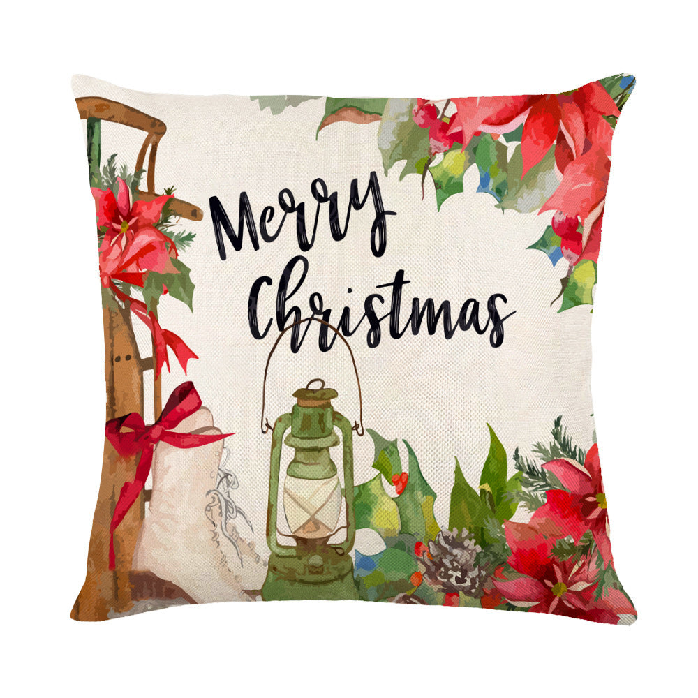 Christmas Pillow Covers for Sofa Square Throw Snow Stamping