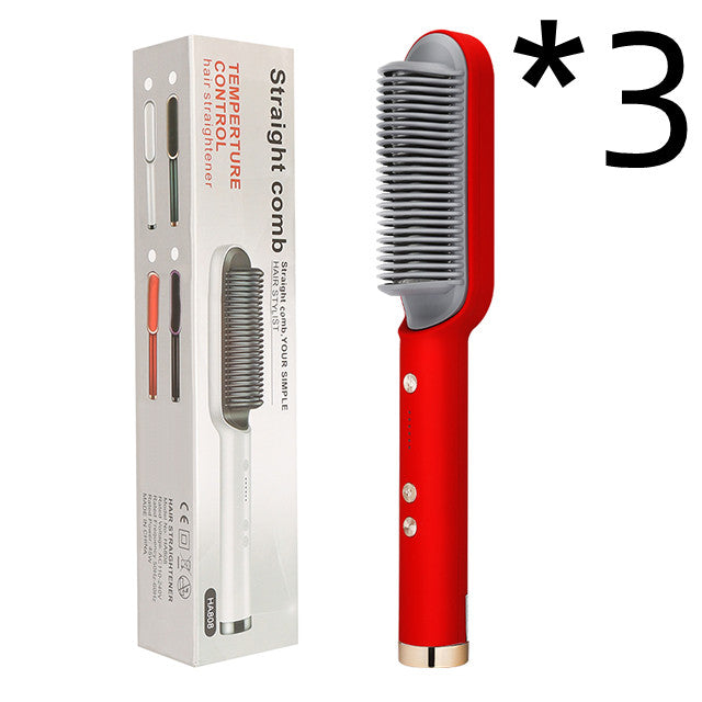 2 In 1 Hair Straightener Comb With Negative Ion And Curling