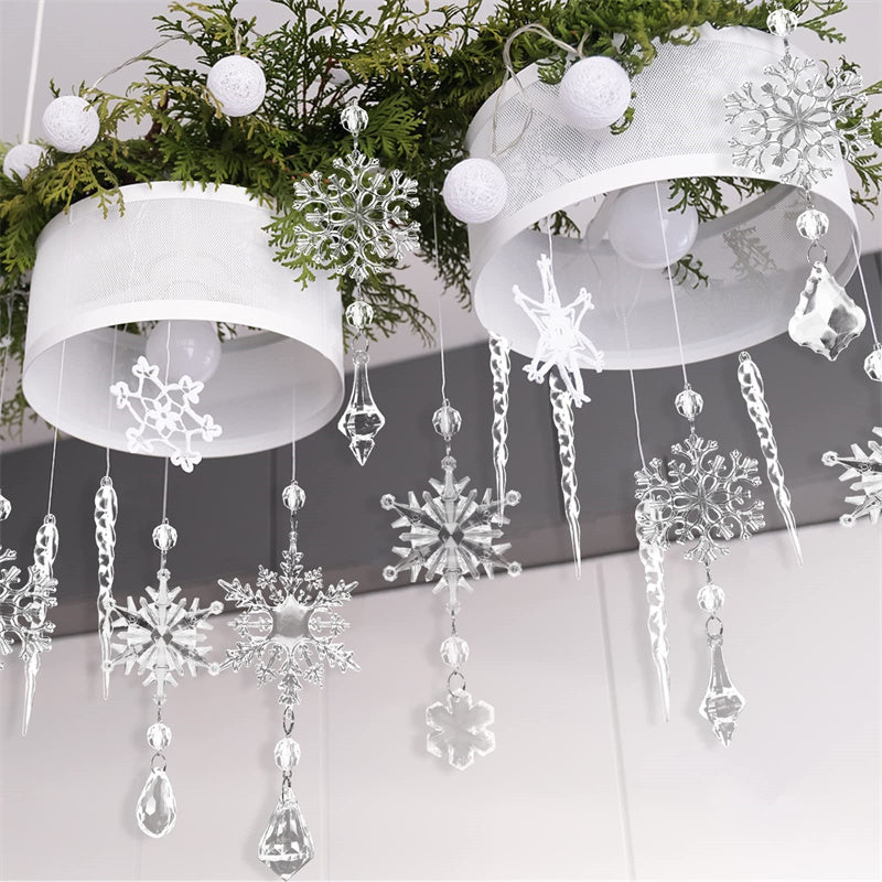 10 Piece Acrylic Ice Strip Christmas Tree Hanging Pendants