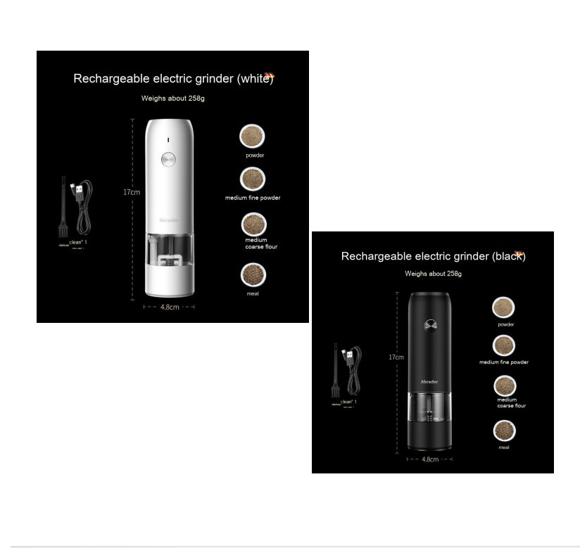 Rechargeable Electric Salt and Pepper Grinder Set with LED Light