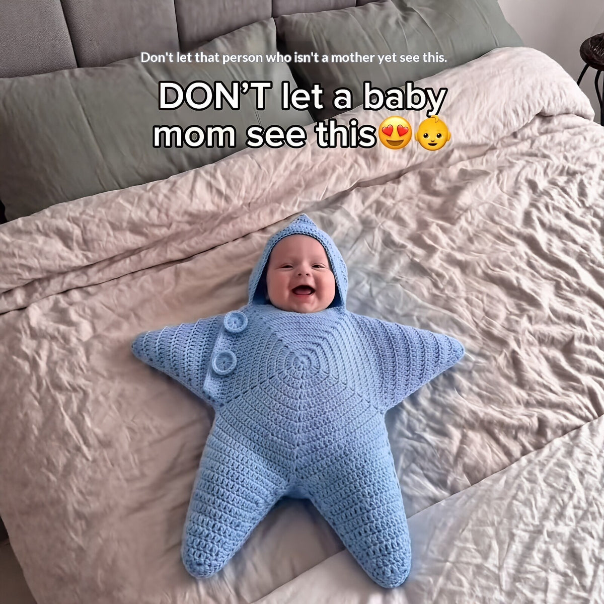 Crocheted Star Baby Sleeping Bag Bodysuit For Newborns