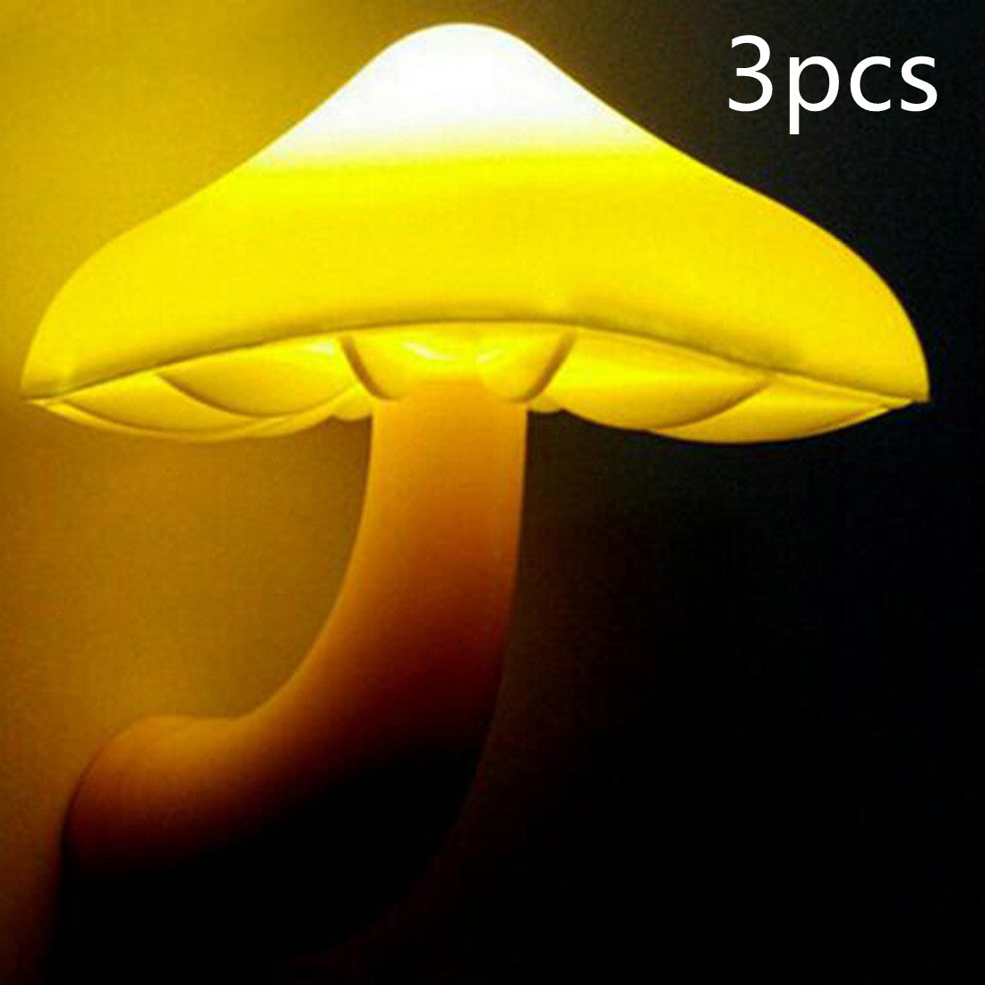 Mushroom LED Wall Socket Night Light With Light Sensor
