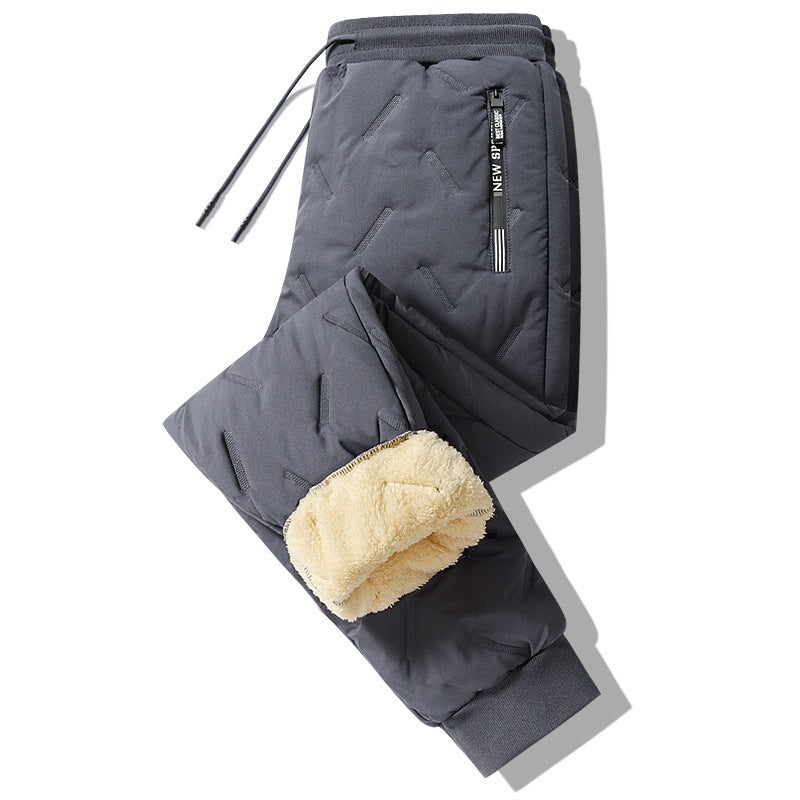 Men's Plush Fleece Sweatpants, Thick Lambswool-Lined