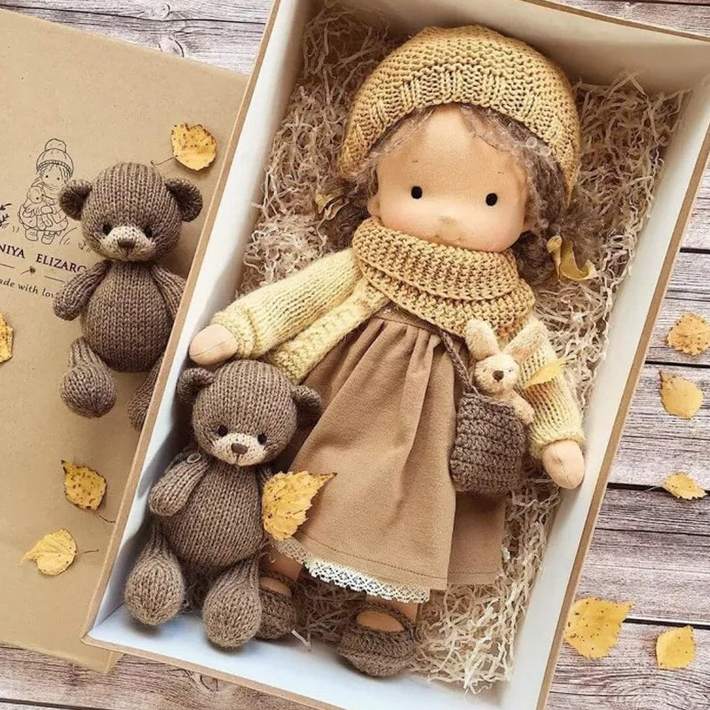 Kids' Handmade Waldorf Doll in Organic Cotton with Soft Filling