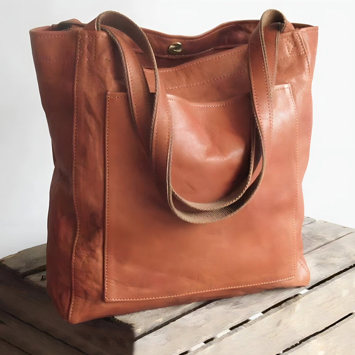 Women's Vintage Handbag with Zip Closure and Roomy Interior
