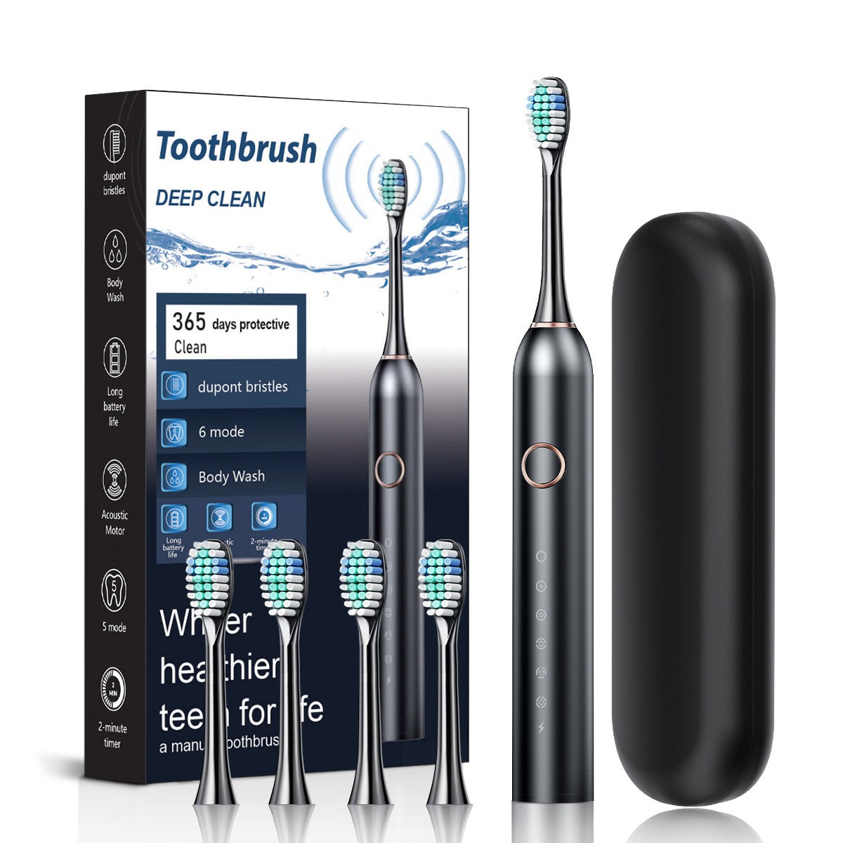 Sonic Electric Toothbrush with 5 Modes and Smart Timer for Adults