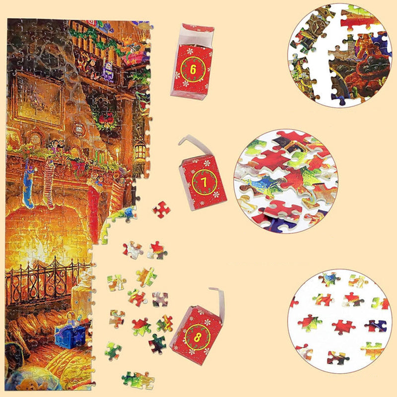 Christmas Jigsaw Puzzle Advent Calendar with 24 Daily Boxes